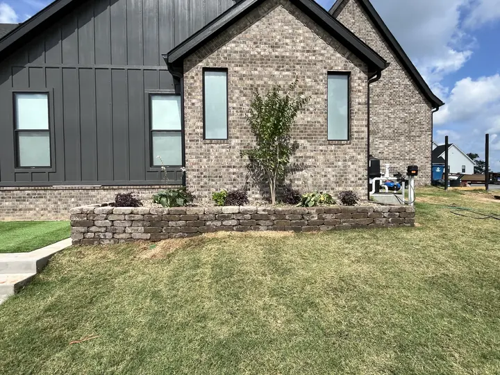 Block Retaining Wall Front Yard Springdale