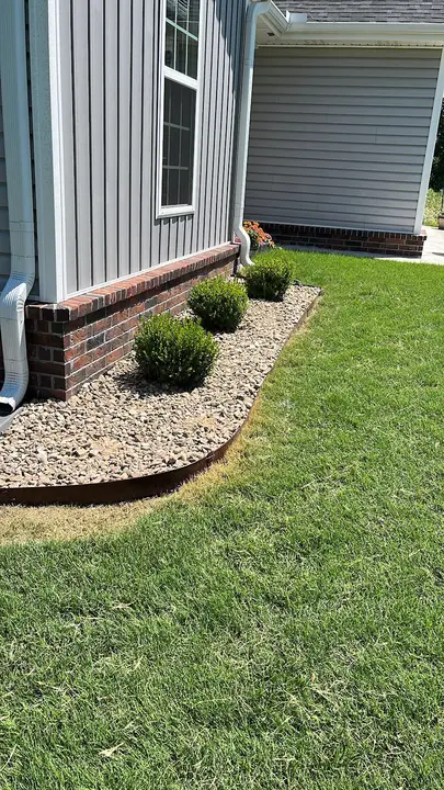 Rock Edged Boxwood Bed Springdale